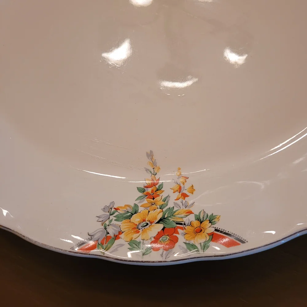 VINTAGE Grindley CreamPetal Oval Platter ELDON Pattern - Picture 3 of 5